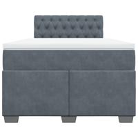Boxspring met matras fluweel donkergrijs 140x190 cm - thumbnail