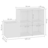 Opbergkast 105x35,5x70 cm spaanplaat wit - thumbnail