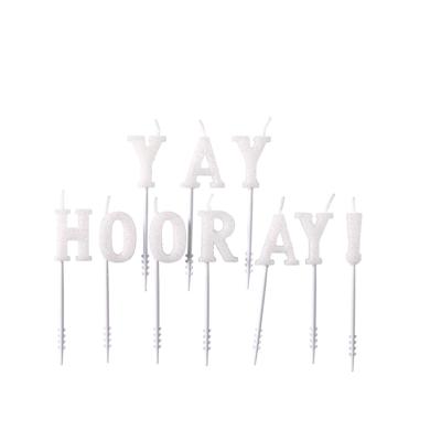 Amscan Kaarsen yay hooray! 6 cm set van 11 | 24 stuks