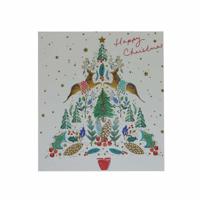 Kerstkaart - Rendieren en Kerstboom (Set van 5) - thumbnail