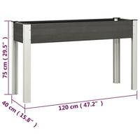 VidaXL Plantenbak verhoogd 120x40x75 cm hkc grijs - thumbnail