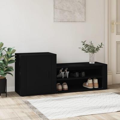VidaXL Schoenenkast 130x35x54 cm bewerkt hout zwart