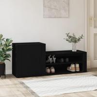 VidaXL Schoenenkast 130x35x54 cm bewerkt hout zwart - thumbnail