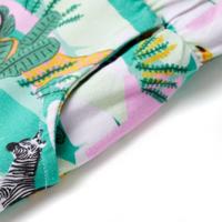 Kindershorts met trekkoord dieren en plantenprint 104 lichtmintkleurig - thumbnail