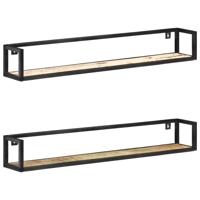 VidaXL Wandschappen 2 st 120 cm massief gerecycled hout - thumbnail
