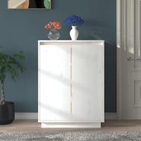 VidaXL Schoenenkast 60x35x80 cm massief grenenhout wit - thumbnail