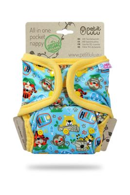 Petit Lulu Pocketluier Jungle School drukknoopjes Petit Lulu Pocketluier Jungle School drukknoopjes