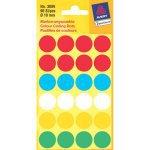 Avery Ronde etiketten diameter 18 mm, geassorteerde kleuren, 96 stuks - thumbnail