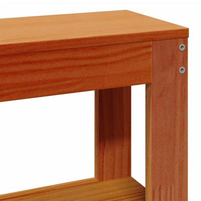 Bedframe met hoofdbord massief grenenhout wasbruin 135x190 cm - thumbnail