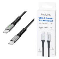 LogiLink CU0443 - USB 3.2 Gen2x2 Type-C aansluitkabel (stekker), 20 Gbit/s, 240W, 4K, LED, lengte: 1,5 m - thumbnail