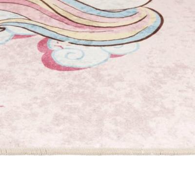 Kindervloerkleed eenhoorn wasbaar antislip 160x230 cm groen
