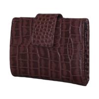 Leather Design Portemonnee Croco Cognac met Kaarthouder Vak - thumbnail