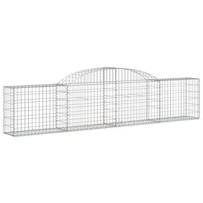 VidaXL Schanskorf gewelfd 300x30x60/80 cm gegalvaniseerd ijzer