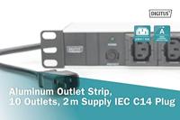 Digitus DN-95404 19 inch Stekkerdoos voor patchkast 1 HE Apparaatcontactdoos C13 10A Zwart - thumbnail