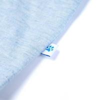 Kindershirt 128 gemleerd zachtblauw - thumbnail