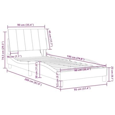 Bedframe met LED-verlichting fluweel donkergroen 90x190 cm