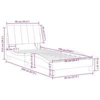 Bedframe met LED-verlichting fluweel donkergroen 90x190 cm - thumbnail