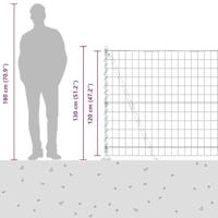 VidaXL Hek met paal grijs 1,2 x 10 m staal en pvc - thumbnail