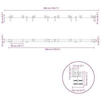 Schuifdeur onderdelenset 366 cm roestvrij staal zilverkleurig - thumbnail