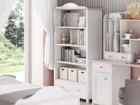 Bibliotheek LUCIA 4 niches 1 lade lade wit/roze - thumbnail