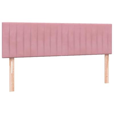 Boxspring met matras fluweel roze 160x210 cm
