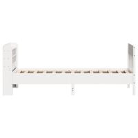 Bedframe zonder matras massief grenenhout wit 75x190 cm - thumbnail