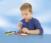 Minions sjabloon-set met blaaspennen 24,5 cm karton geel 8-delig - thumbnail