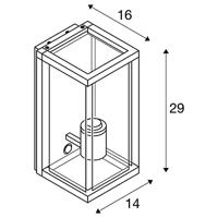 SLV QUADRULO SENSOR 1002402 Wandlamp Energielabel: E (A - G) E27 Antraciet - thumbnail