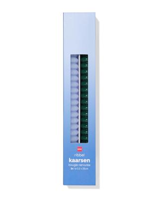 HEMA Huishoudkaarsen ⌀2.2x25cm ribbel blauw - 2 stuks (blauw)
