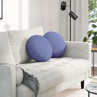 VidaXL Zitkussens 2 pcs jeans blauw ø40 x 13 cm stof - thumbnail