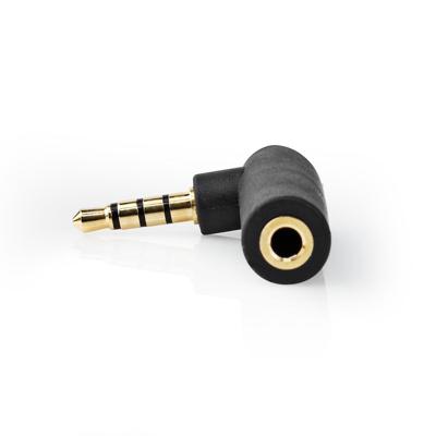 Stereo-Audioadapter | 3,5 mm Male | 3,5 mm Female | Verguld | 90° Gehoekt | Metaal | Antraciet | 1 Stuks | Window Box Stereo-Audioadapter | 3,5 mm Male | 3,5 mm Female | Verguld | 90° Gehoekt | Metaal | Antraciet | 1 Stuks | Window Box