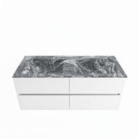 MONDIAZ VICA-DLUX 120cm badmeubel onderkast Talc 4 lades. Inbouw wastafel CLOUD dubbel 2 kraangaten, kleur Lava. - thumbnail