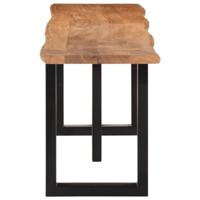 Bankje 160 cm massief acaciahout en staal - thumbnail