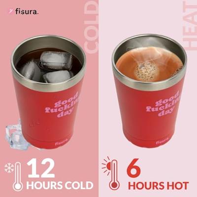 Koffiemok thermosbeker "Good fucking day" red