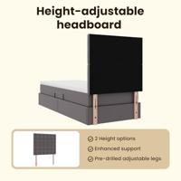 Opslag bed met matras met hoofdeinde Grijs 90 x 200 cm Nep Leer - thumbnail