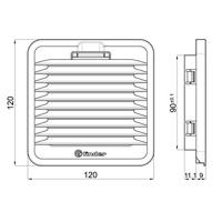 Finder 7F.02.0.000.1000 Uittredingsfilter (b x h) 120 mm x 120 mm Geschikt voor serie (schakelkast): Finder (grootte 1) 1 stuk(s) - thumbnail