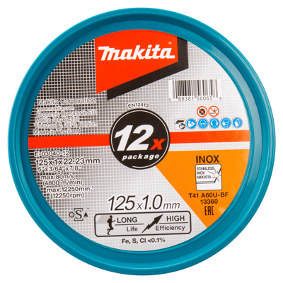 Makita Accessoires Doorslijpschijf RVS 125 mm - E-03040-12