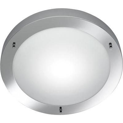 LED Plafondlamp Badkamer - Ronde Spatwaterdichte Opbouwlamp IP44 - E27 Fitting - Chroom Aluminium Ø31cm