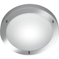 LED Plafondlamp Badkamer - Ronde Spatwaterdichte Opbouwlamp IP44 - E27 Fitting - Chroom Aluminium Ø31cm - thumbnail