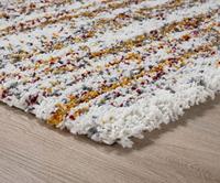 Boho&me Vierkant hoogpolig vloerkleed strepen Artisan - wit|multi - - thumbnail