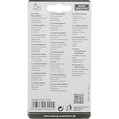 Burg Wächter 4er Set Quadro 222 15 SB Hangslot Gelijksluitend Messing Sleutelslot Burg Wächter 4er Set Quadro 222 15 SB Hangslot Gelijksluitend Messing Sleutelslot