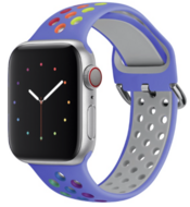 Siliconen sportband met gesp - Lichtpaars + Multicolor - Geschikt voor Apple Watch 38mm / 40mm / 41mm / 42mm - thumbnail