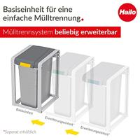 Hailo ProfiLine Öko XL 9352020 Afvalscheidingssysteem 35 l Kunststof (b x h x d) 350 x 570 x 415 mm Grijs 1 stuk(s) - thumbnail