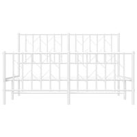 Bedframe met hoofd- en voeteneindemetaal wit 140x200 cm - thumbnail