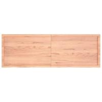 Wandschap 180x60x(2-4)cm behandeld massief eikenhout lichtbruin - thumbnail