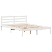 Bed met boekenkast zonder matras grenenhout wit 140x200 cm - thumbnail