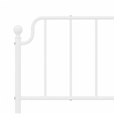 Bedframe met hoofdbord metaal wit 160x200 cm