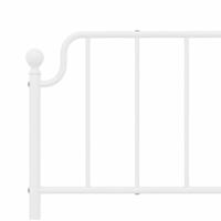 Bedframe met hoofdbord metaal wit 160x200 cm - thumbnail