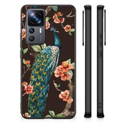 Xiaomi 12T | 12T Pro Dierenprint Telefoonhoesje Pauw met Bloemen