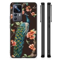 Xiaomi 12T | 12T Pro Dierenprint Telefoonhoesje Pauw met Bloemen - thumbnail